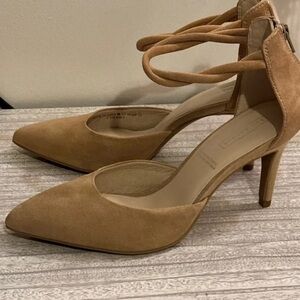 Elegant Tan Suede Women's Heels
